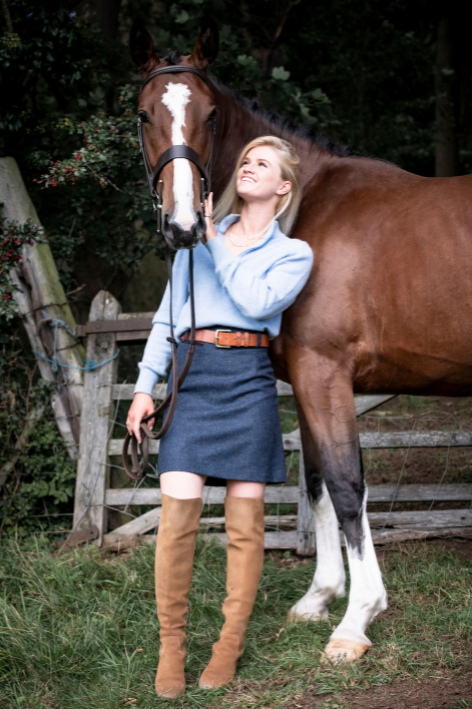 Henrietta Tweed Skirt - First Lady Navy