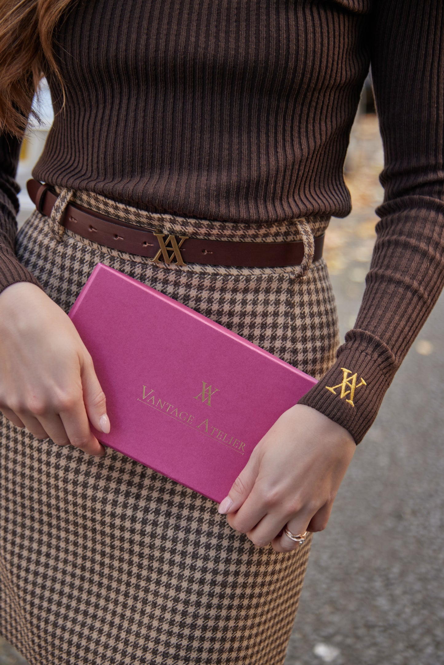 Fleece-Lined Leather Gloves - Chocolate
