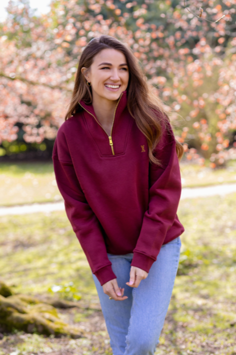 VA 1/4 Zip - Maroon