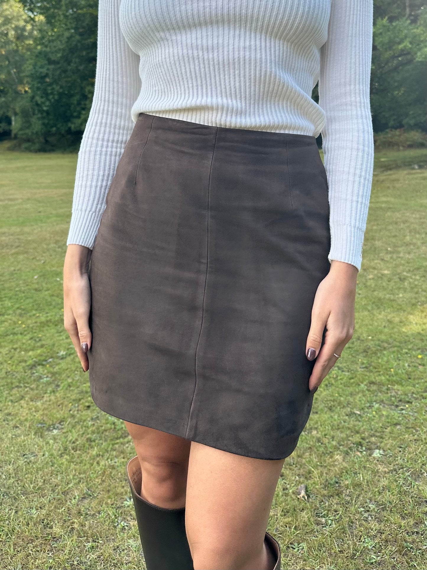 Alexandra Skirt - Chocolate Suede