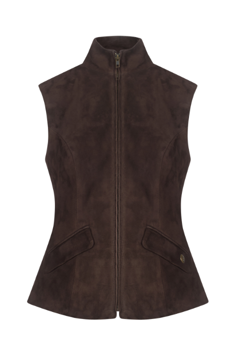 Windsor Gilet - Chocolate Suede