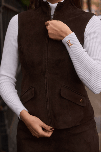 Windsor Gilet - Chocolate Suede