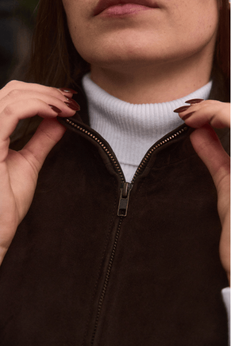 Windsor Gilet - Chocolate Suede