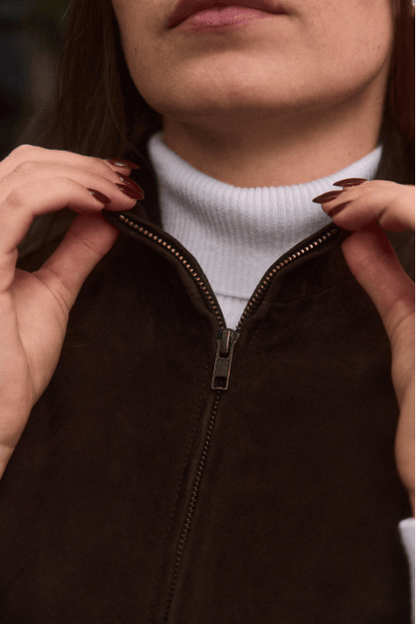Windsor Gilet - Chocolate Suede