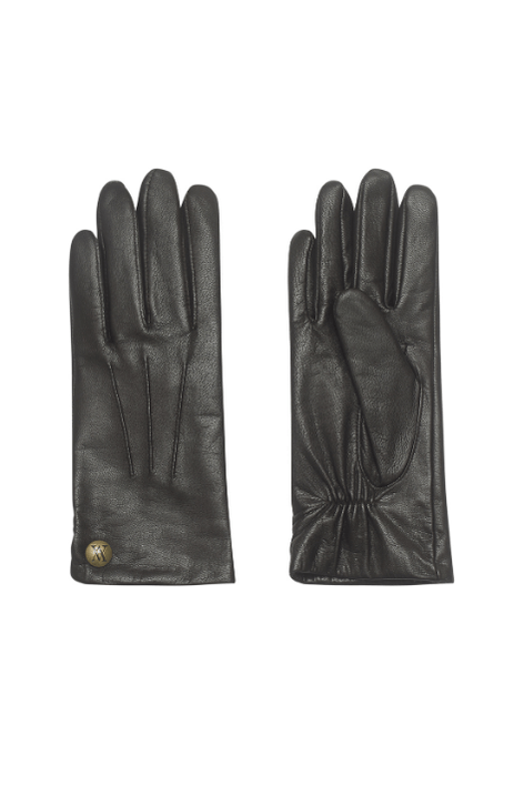 Fleece-Lined Leather Gloves - Chocolate