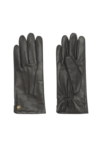 Fleece-Lined Leather Gloves - Chocolate