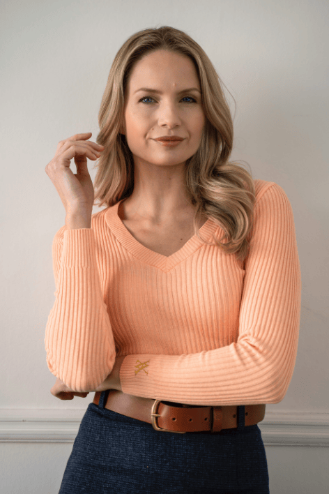 Belgravia V-Knit - Coral